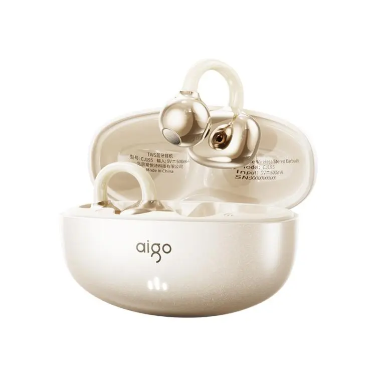 aigo CJ195 Bone Conduction Wireless Bluetooth Earphones Over-Ear Clip-On Sports Running Earphones(Skin Color)