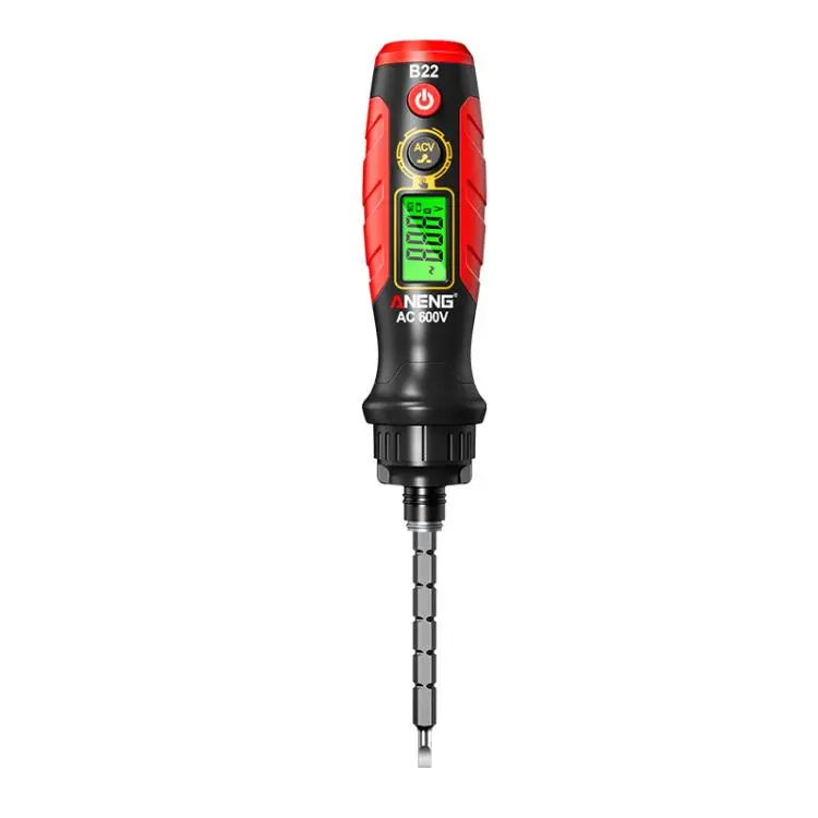 ANENG B22 Digital Display Ratchet Screwdriver Non-Contact Voltage Tester(Red)