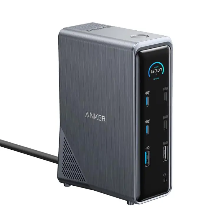 ANKER A83B6 14 In 1 Prime 160W Desktop Digital Display Charging Docking Station HDMI HD Cast Screen, US Plug