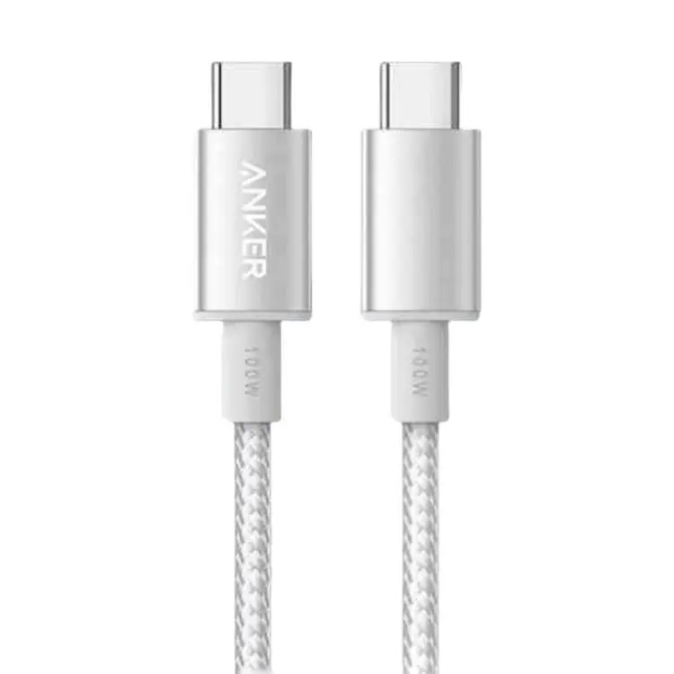ANKER A8756 1m Braided PD100W Type-C Nylon Fast Charging Cable(White)
