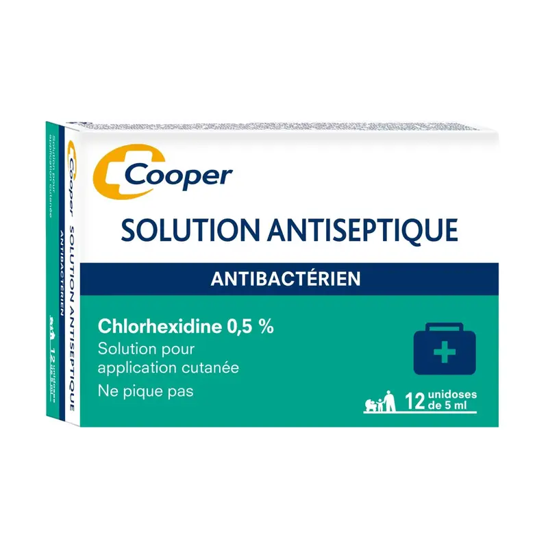 Antiseptique Chlorex 0.5% boîte de 12 unidoses de 5 ml - Cooper