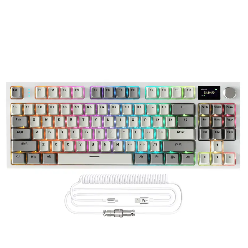 ATTACK SHARK K86 Clavier mécanique sans fil avec câble enroulé