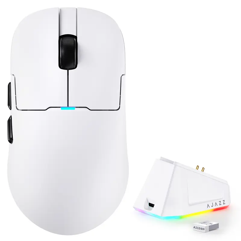ATTACK SHARK x AJ159P Souris de jeu tri-mode avec station de charge magnétique