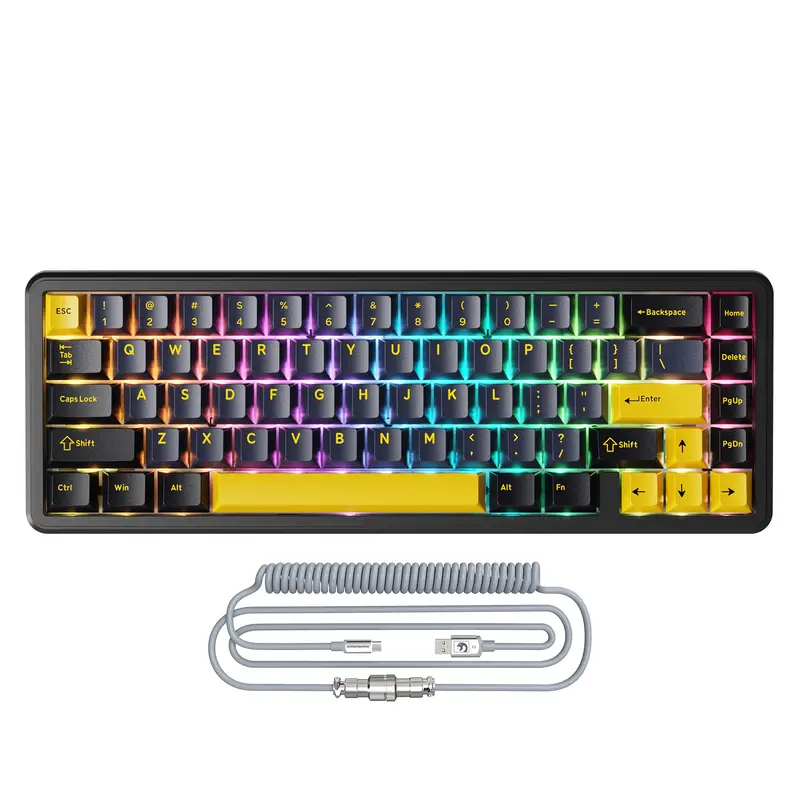 ATTACK SHARK X65 HE Clavier à déclenchement rapide avec switch magnétique et câble enroulé 8Khz