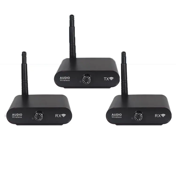 AU2410R2 2.4G Wireless Audio Transmitter 1 Transmitter + 2 Receivers(Black)