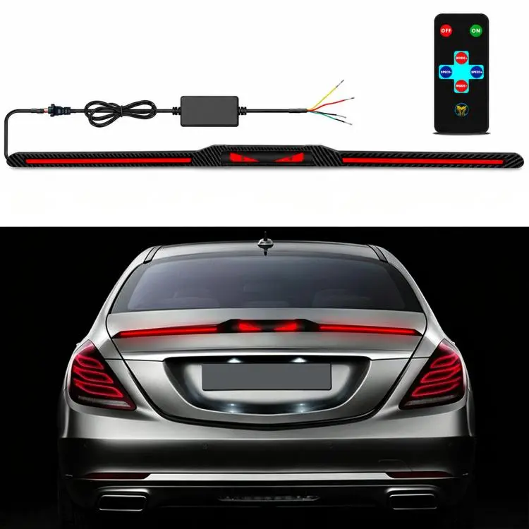 Automotive segmented spoiler light with carbon fiber Texture(Eye of the Demon)