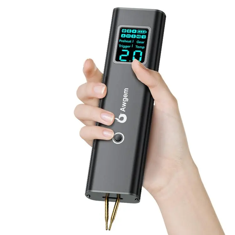 Awgem AS2 Portable Spot Welder with Screen Double Pulse 90 Gears Handheld Battery Welder With Spare Needles