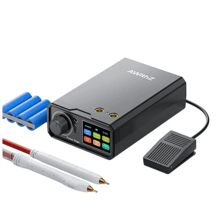 AWithZ UK3 Portable Color Screen Spot Welder 1650A High Current Battery Welder with Pedal(Black)