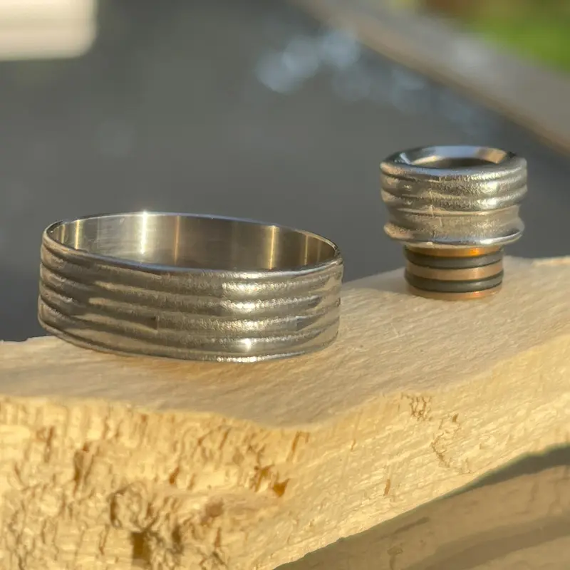 Bamboo Titanium Beauty ring 22mm and drip tip kit K16