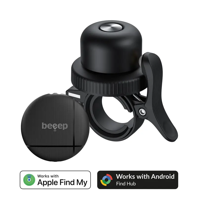 Beeep Onetag Apple Find My & Android Tracker Black & Bicycle Bell