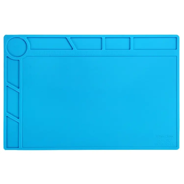 BEST-S-120 Heat-resistant BGA Soldering Station Silicone Heat Gun Insulation Pad Repair Tools Maintenance Platform Desk Mat(Blue)