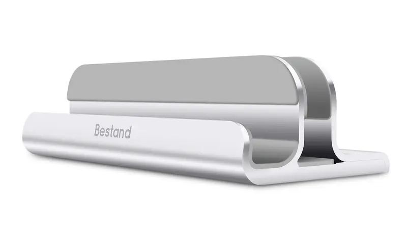 Bestand Adjustable Aluminum Vertical Laptop Stand – Silver