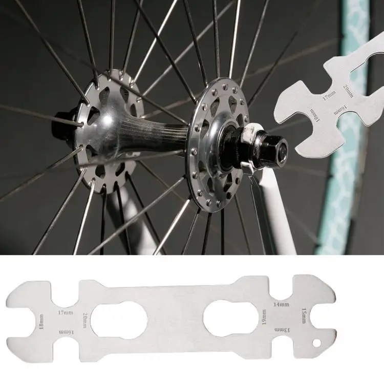 BIKERSAY 8 In 1 Bicycle Hub Thin Wrench with 8 Integrated Openings 13/14/15/16/17/18/19/20mm(BT102)
