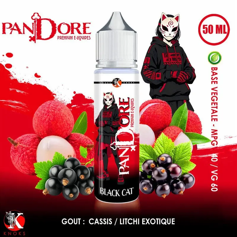 Black Cat 50ml Pandore - Knoks - Mûre Litchi Extra Frais 0mg