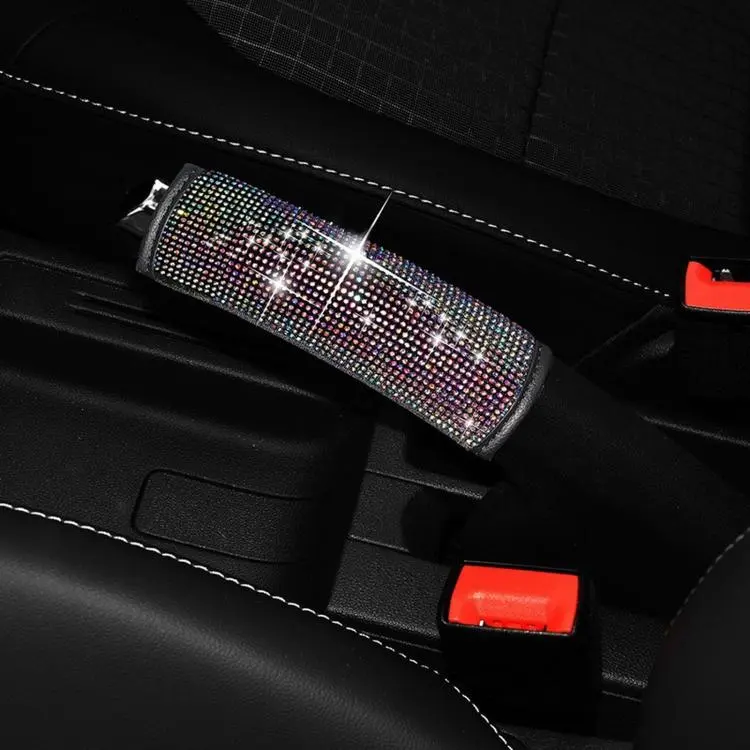 Bling Rhinestone Car Handbrake Cover Sparkly Crystal Emergency Brake Lever Protector(Colored)