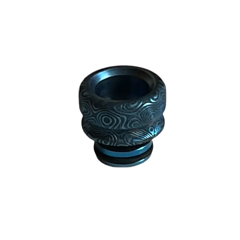 Blue Damascus Titanium 510 Drip Tip