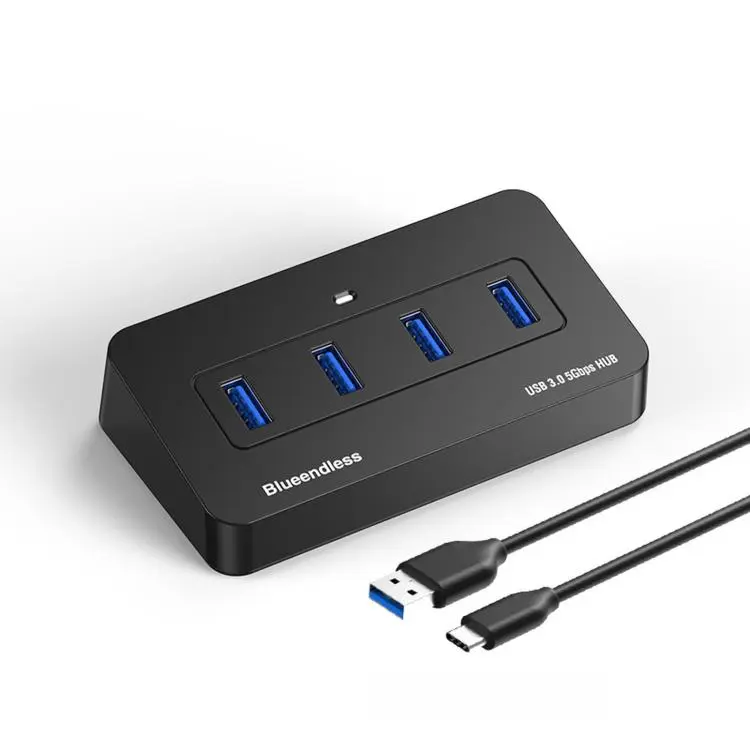 Blueendless 4-Port USB 3.0 Hub With 0.3m USB Cable
