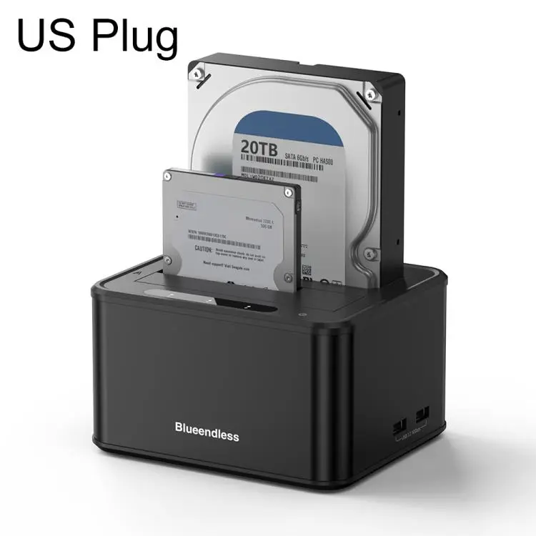 Blueendless HD07S 2.5/3.5 inch SAS/SATA Dual-bay Hard Drive Docking Station, Plug