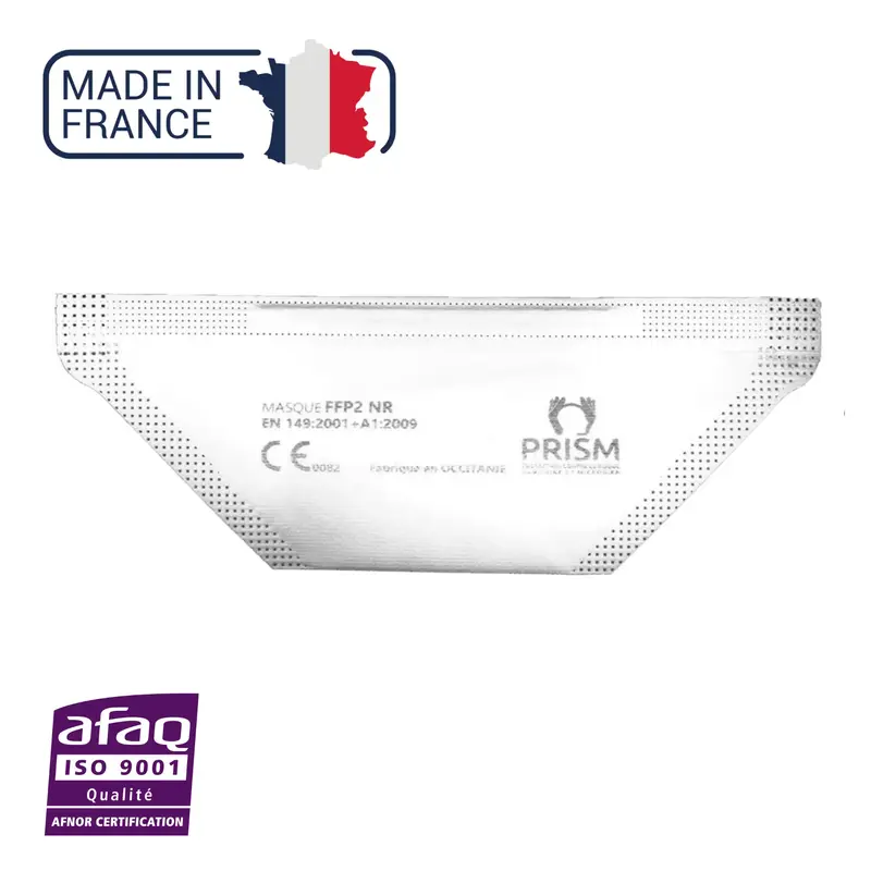 Boîte de 30 masques FFP2 blancs - Fabriqués en France - Prism
