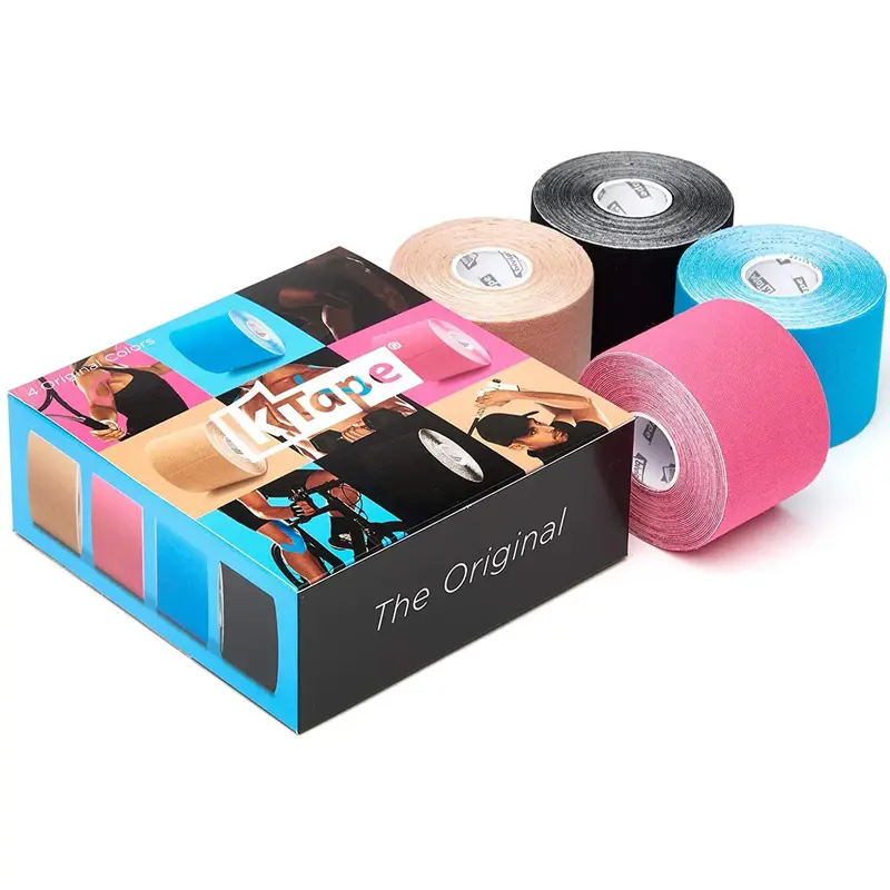 Boîte de 4 rouleaux de Bande adhésive élastique - 5 cm x 5m - 5 couleurs - K-Tape
