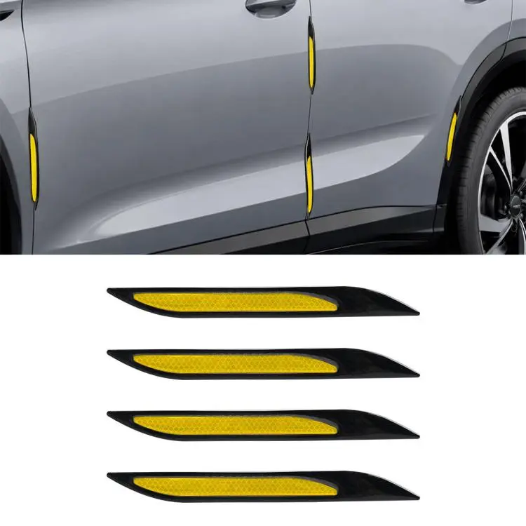 Bonnet Air Flow Vent Fender Sticker for Car Decoration 4 PCS / Set(Yellow)