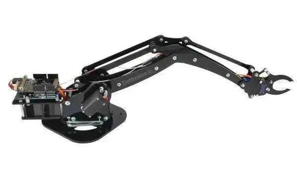 Braccio Robotico articolato in plexiglass con 4 gradi di libertà e base rotante