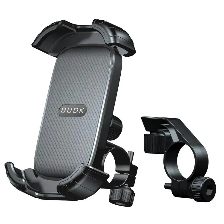 BUDK T02 Thickened Retractable Motorcycle Phone Holder Shockproof Bicycle Navigation Mount For Outdoor Riding, Style