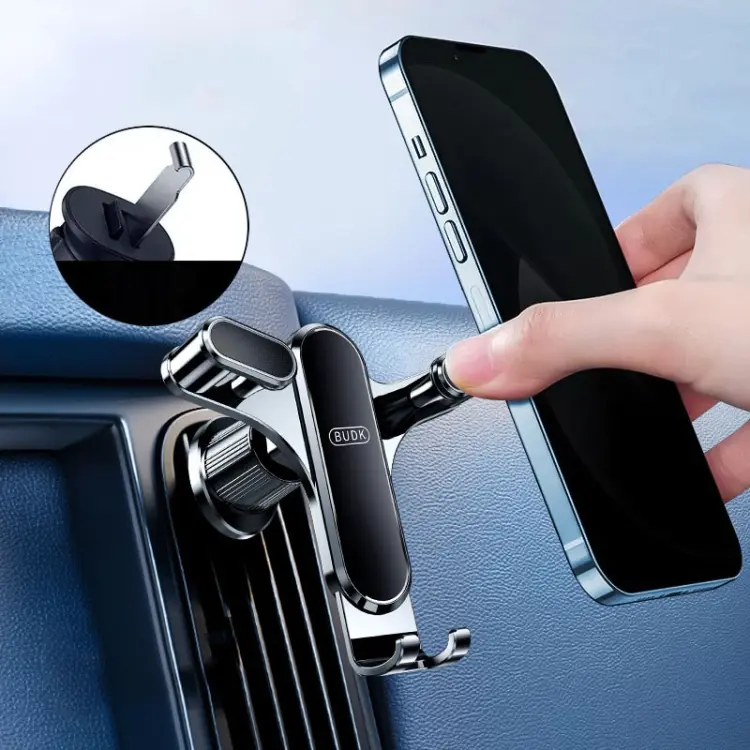 BUDK Triangle Gravity Sensor Car Phone Bracket Car Air Vent Navigation Holder, Model