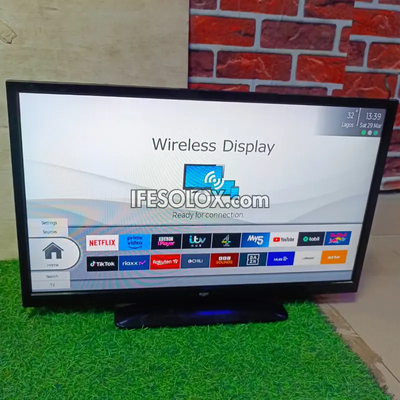 BUSH 24 Inch ELED24HDS Smart Full HD LED TV (WiFi, Netflix, YouTube, Screen Mirroring) - Foreign Used