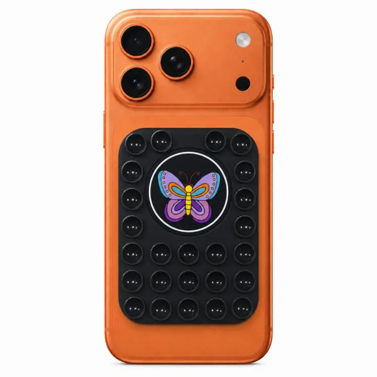 Butterfly Reusable Silicone Magnetic Phone Holder(Black)