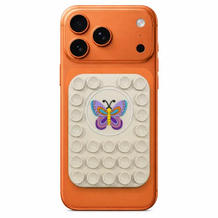 Butterfly Reusable Silicone Magnetic Phone Holder(Cream)