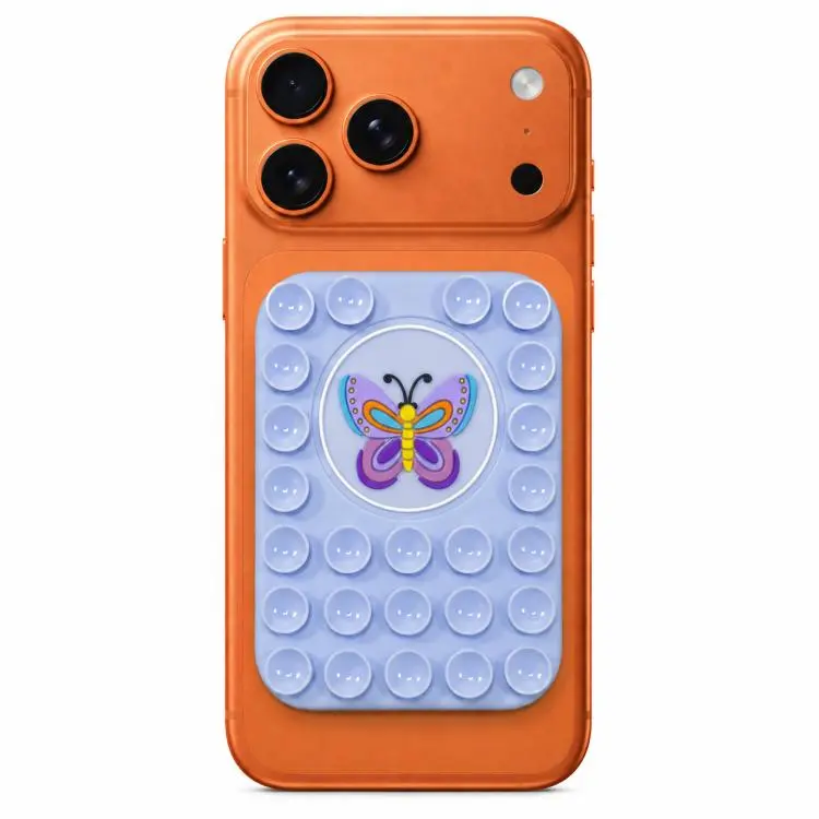 Butterfly Reusable Silicone Magnetic Phone Holder(Light Blue)