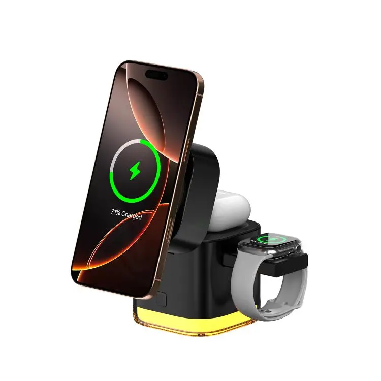 C53 QI2 25W 5 in 1 Multifunctional Foldable Magnetic Wireless Charger(Black)