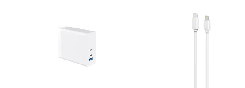 Câble et Prise Murale (USB-C + Lightning) 140w - WTK