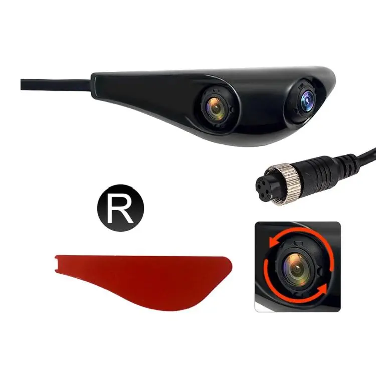 CAM374 1080P Dual Lens Car Rearview Mirror Camera Aviation Connector Hole-Free Auxiliary Camera, Spec