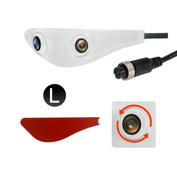 CAM374 1080P Dual Lens Car Rearview Mirror Camera Aviation Connector Hole-Free Auxiliary Camera, Spec