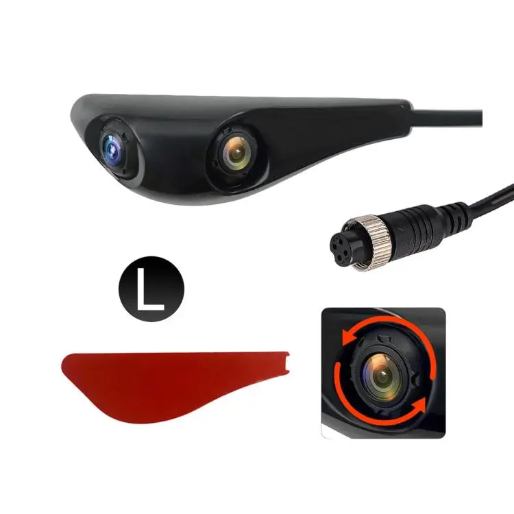 CAM374 1080P Dual Lens Car Rearview Mirror Camera Aviation Connector Hole-Free Auxiliary Camera, Spec