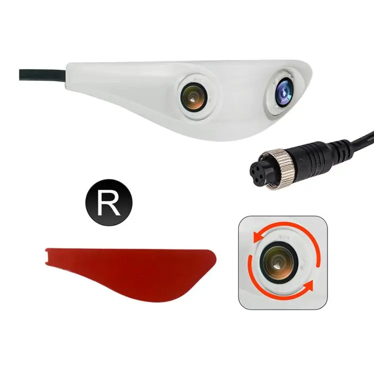 CAM374 1080P Dual Lens Car Rearview Mirror Camera Aviation Connector Hole-Free Auxiliary Camera, Spec