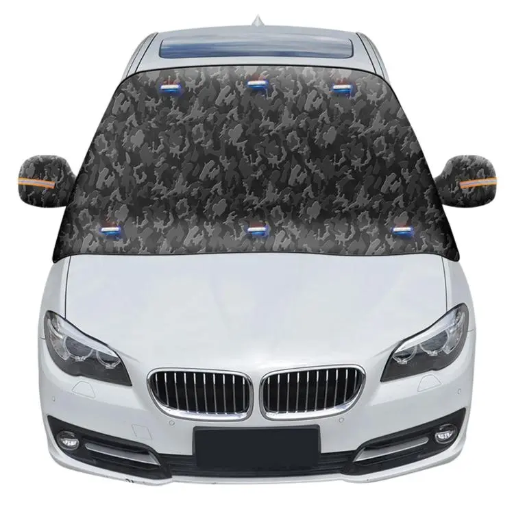 Camouflage Thickened Windproof Car Snow Shield Magnetic Windshield Snow & Sun Cover, Size
