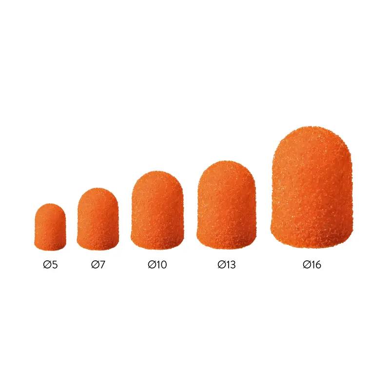 Capuchons Ronds Oranges SK-PODO X10 - Ø 5 mm / 16 mm - Grain Fin, Moyen ou Gros - Lukas Podological