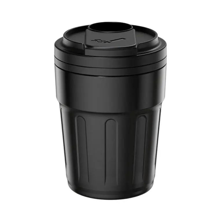 Car Ashtray With Lid & LED Light Metal Fireproof Cigarette Disposal Can For Vehicle(Black)