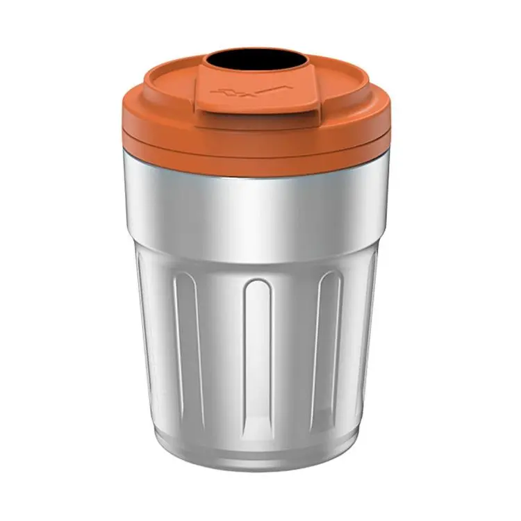 Car Ashtray With Lid & LED Light Metal Fireproof Cigarette Disposal Can For Vehicle(Orange)