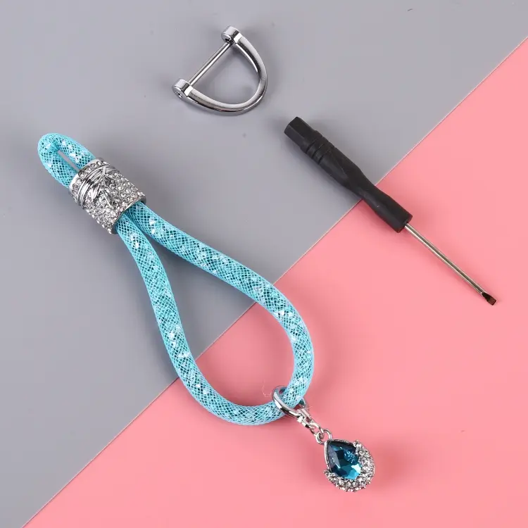 Car Diamond Metal + Plastic Keychain (Baby Blue)