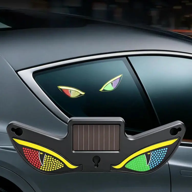 Car LED Wireless Solar-Powered Evil Eye Triangular Window Decorative Light(Y7)