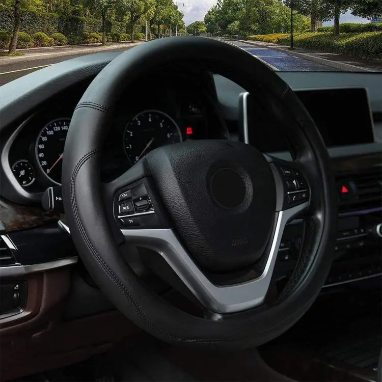 Car Microfiber Leather Steering Wheel Cover, Diameter