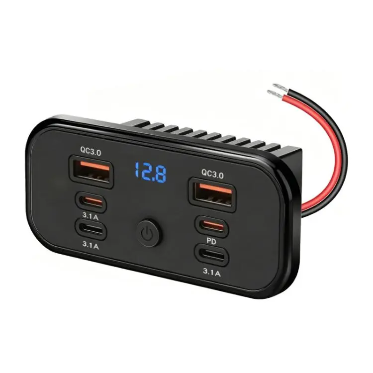 Car Modification Fast Charging USB-C Car Charger with Voltmeter