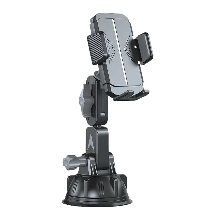 Car-mounted Universal Suction Cup Silicone Phone Holder(Square Clip Gray)