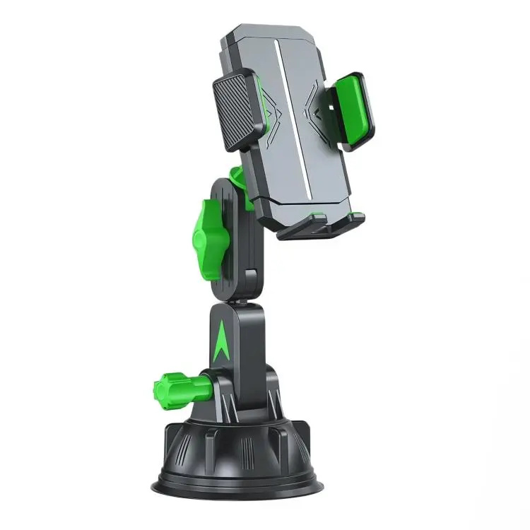 Car-mounted Universal Suction Cup Silicone Phone Holder(Square Clip Green)