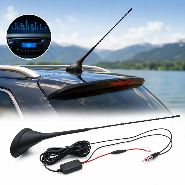 Car MP3 Radio Antenna FM Amplifier Signal Booster 76-230MHz E Version