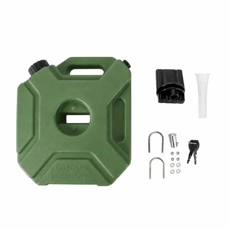 Car Plastic Fuel Tank Reserve Oil Container with Tool, Capacity
